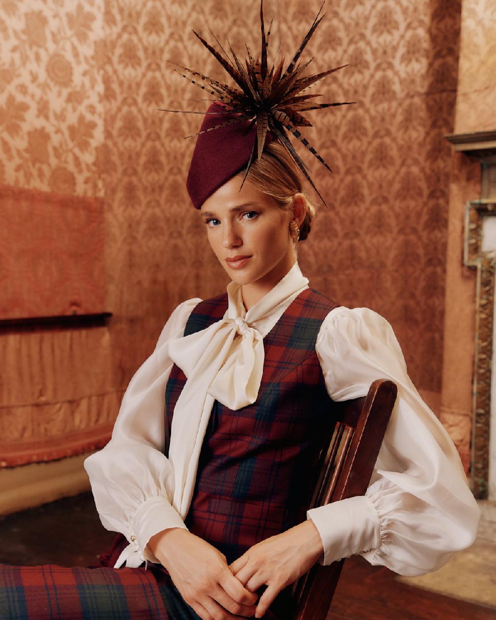 Lock & Co Hatters Winter's Tale Burgundy Velour Fur Felt Percher Hat