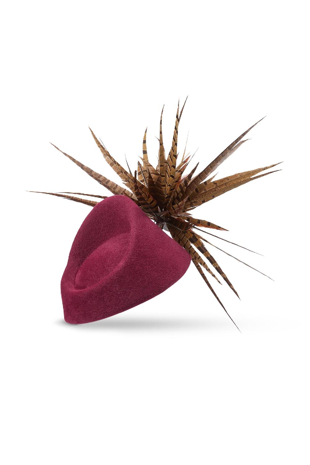Lock & Co Hatters Winter's Tale Burgundy Velour Fur Felt Percher Hat