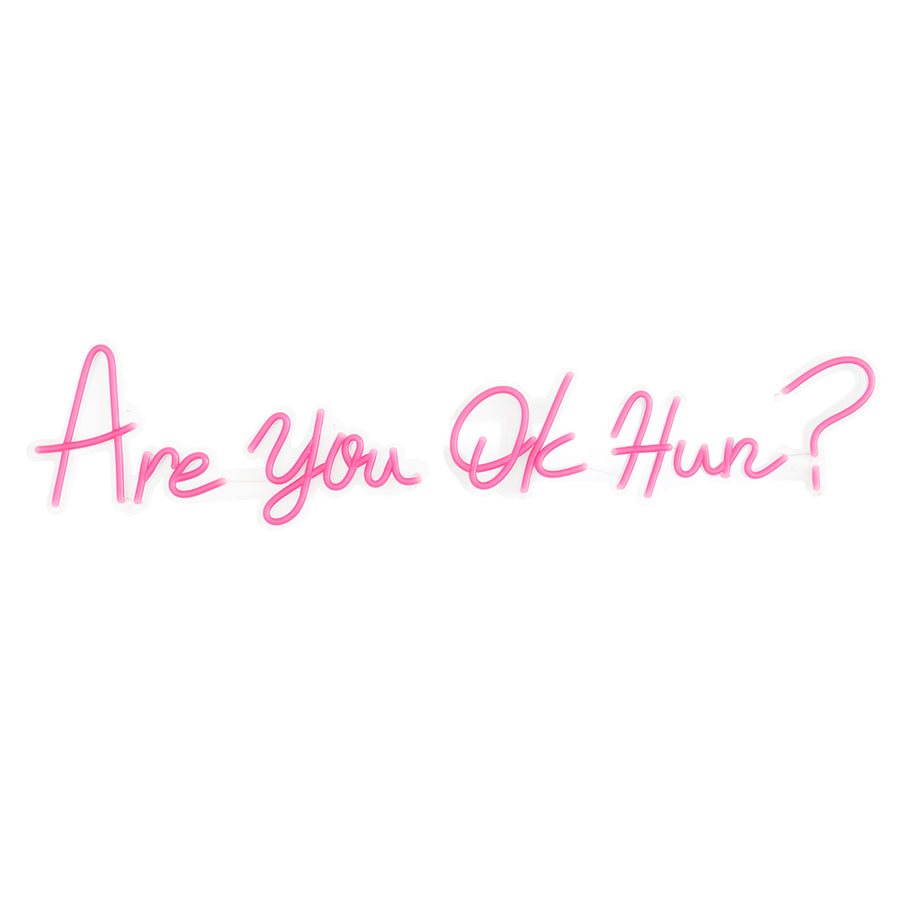 Locomocean 'Are You OK Hun?' Pink Neon LED Wall Mountable Sign