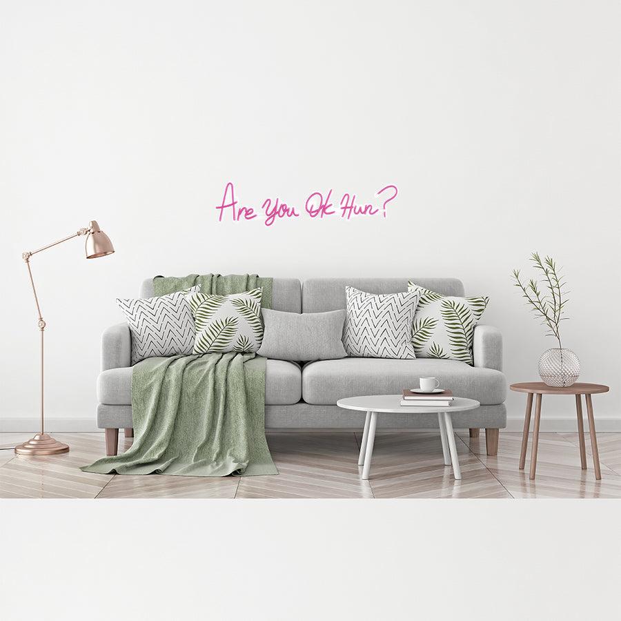 Locomocean 'Are You OK Hun?' Pink Neon LED Wall Mountable Sign