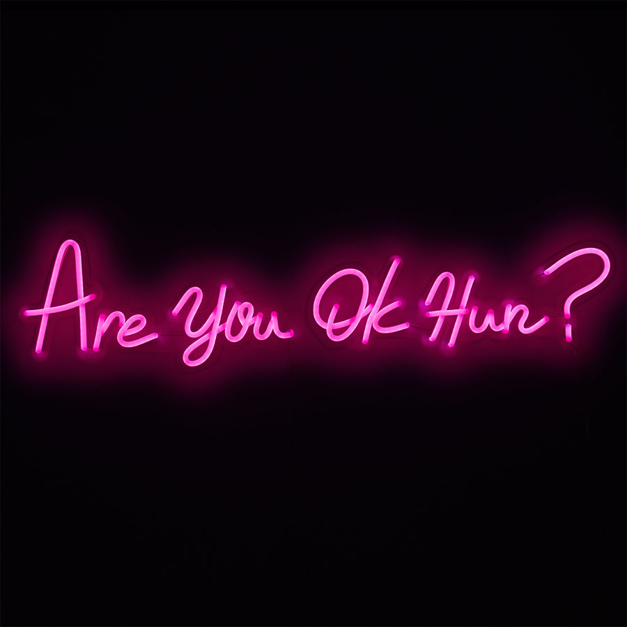 locomocean 'Are you OK Hun?' Pink Neon LED Wall Mountable Sign