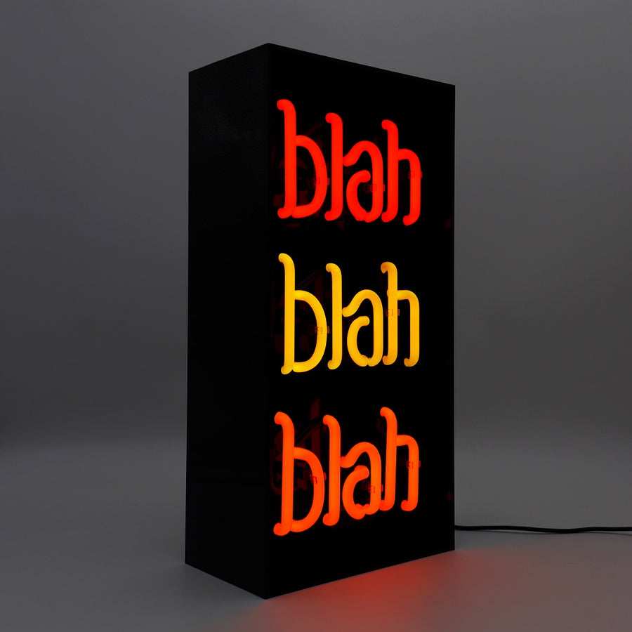 Locomocean 'Blah Blah Blah' Glass Neon Sign - Black Acrylic