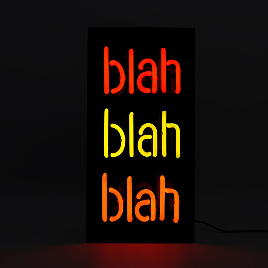 Locomocean 'Blah Blah Blah' Glass Neon Sign - Black Acrylic