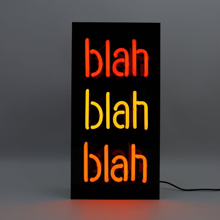 locomocean 'Blah Blah Blah' Glass Neon Sign - Black Acrylic
