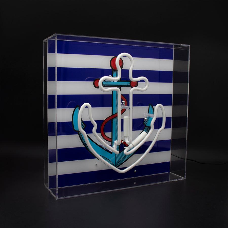 Locomocean 'Anchor' Large Glass Neon Sign