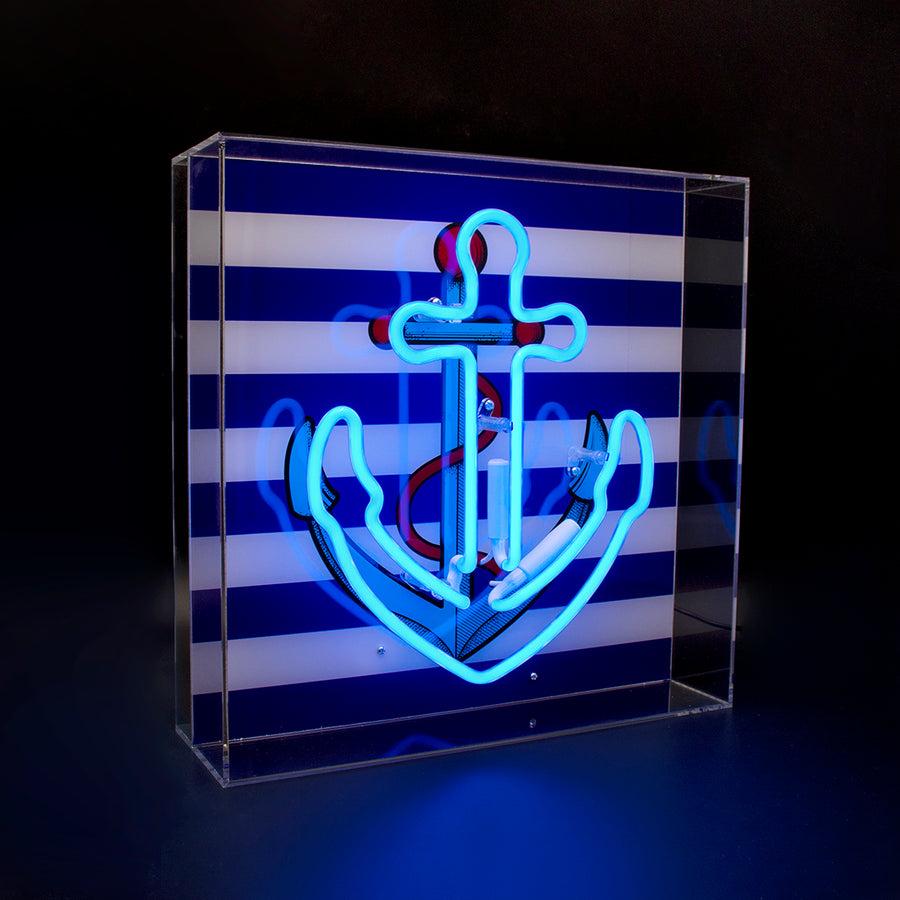 locomocean 'Anchor' Large Glass Neon Sign