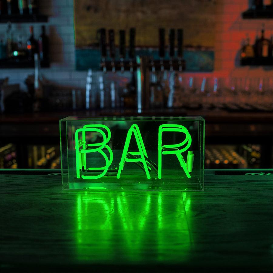 Locomocean 'Bar' Glass Neon Sign - GREEN