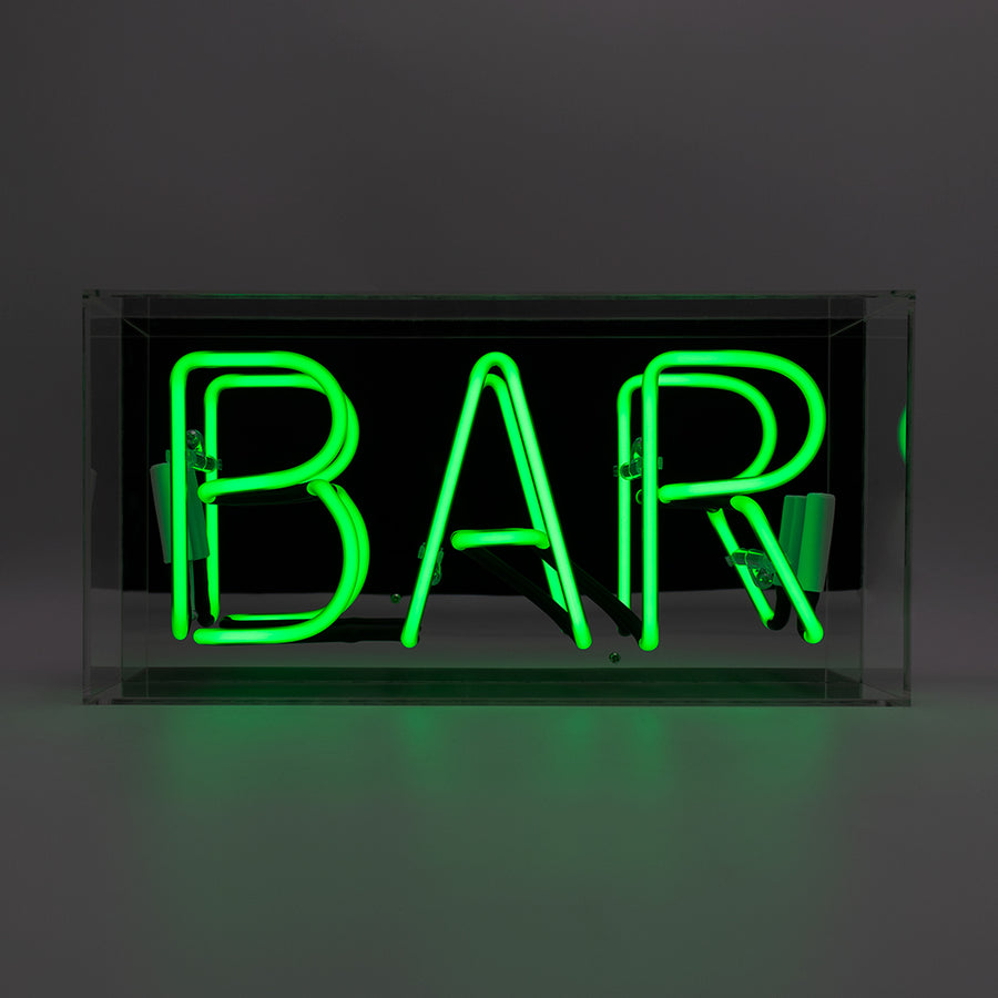 Locomocean 'Bar' Glass Neon Sign - GREEN