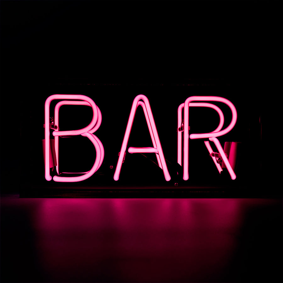 Locomocean 'Bar' Glass Neon Sign - PINK