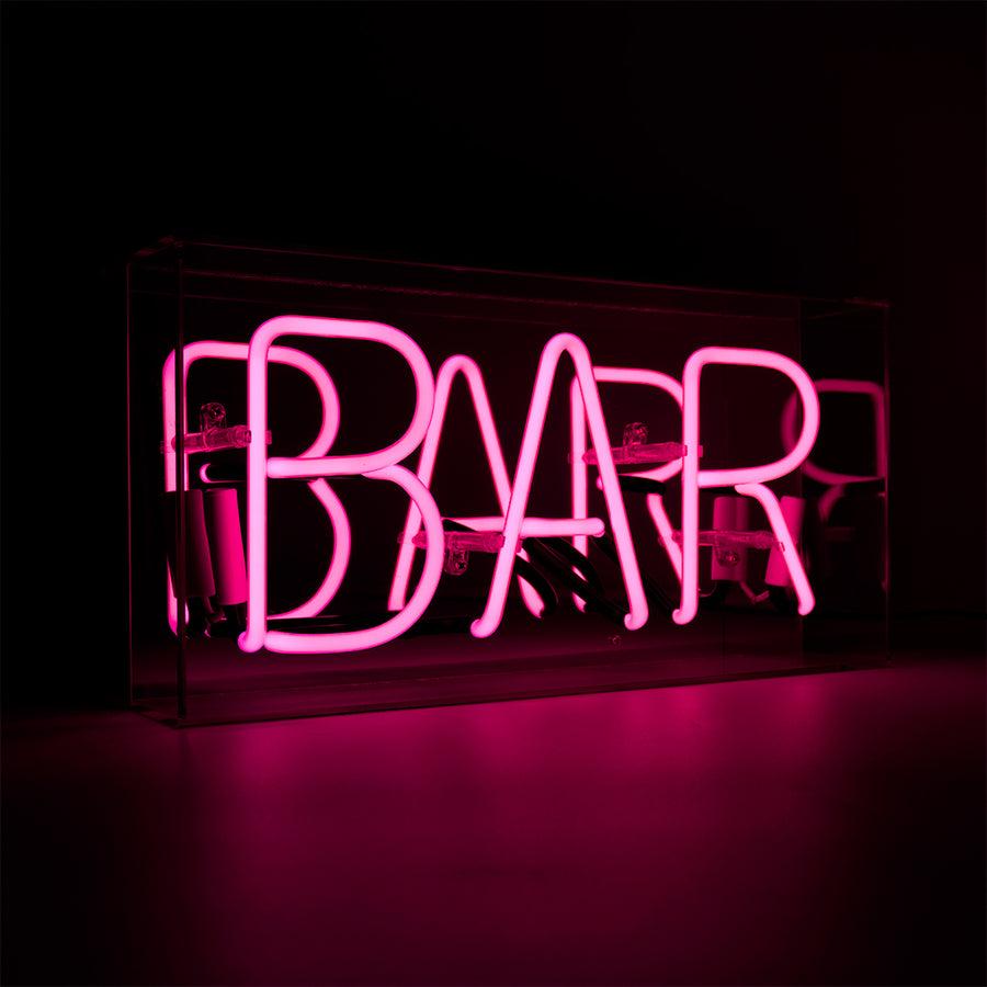 locomocean 'Bar' Glass Neon Sign - PINK