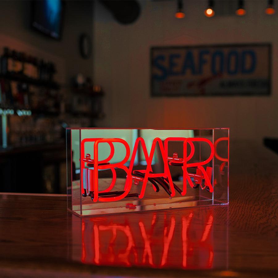 Locomocean 'Bar' Glass Neon Sign - RED