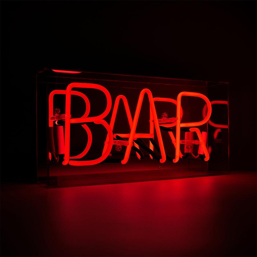 Locomocean 'Bar' Glass Neon Sign - RED