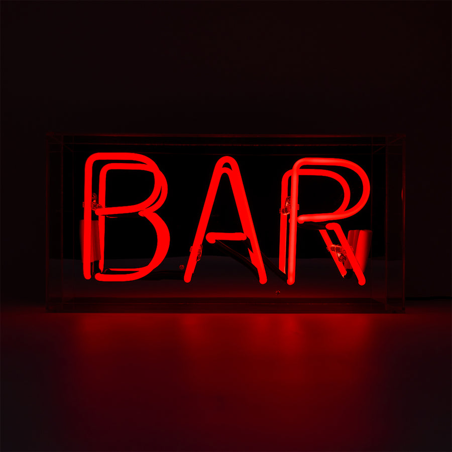 Locomocean 'Bar' Glass Neon Sign - RED