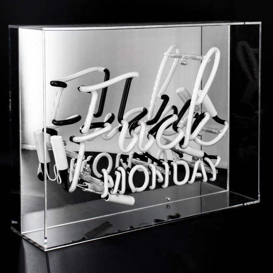 Locomocean Blue 'Fuck Monday' Large Glass Neon Sign