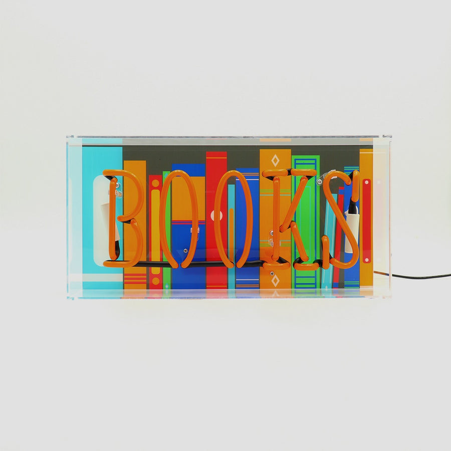 Locomocean 'Books' Glass Neon Sign