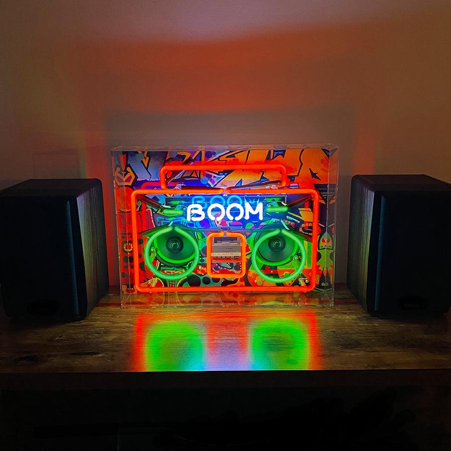 Locomocean 'Boom Box' Large Glass Neon Sign