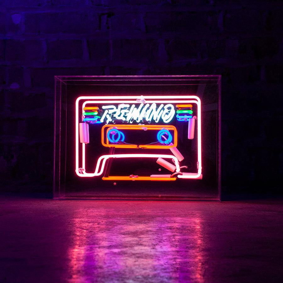Locomocean 'Cassette' Large Glass Neon Sign