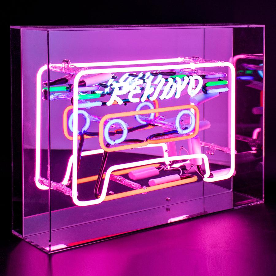 locomocean 'Cassette' Large Glass Neon Sign