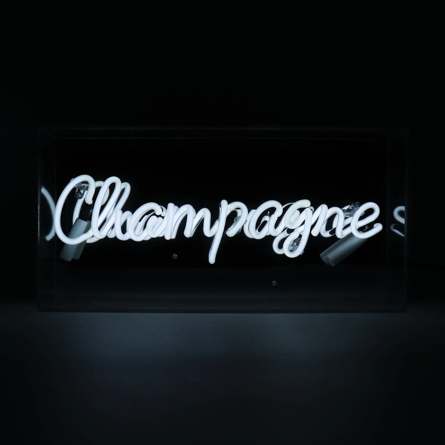 Locomocean 'Champagne' Glass Neon Sign - White
