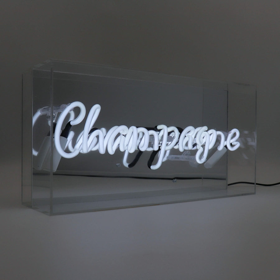 Locomocean 'Champagne' Glass Neon Sign - White