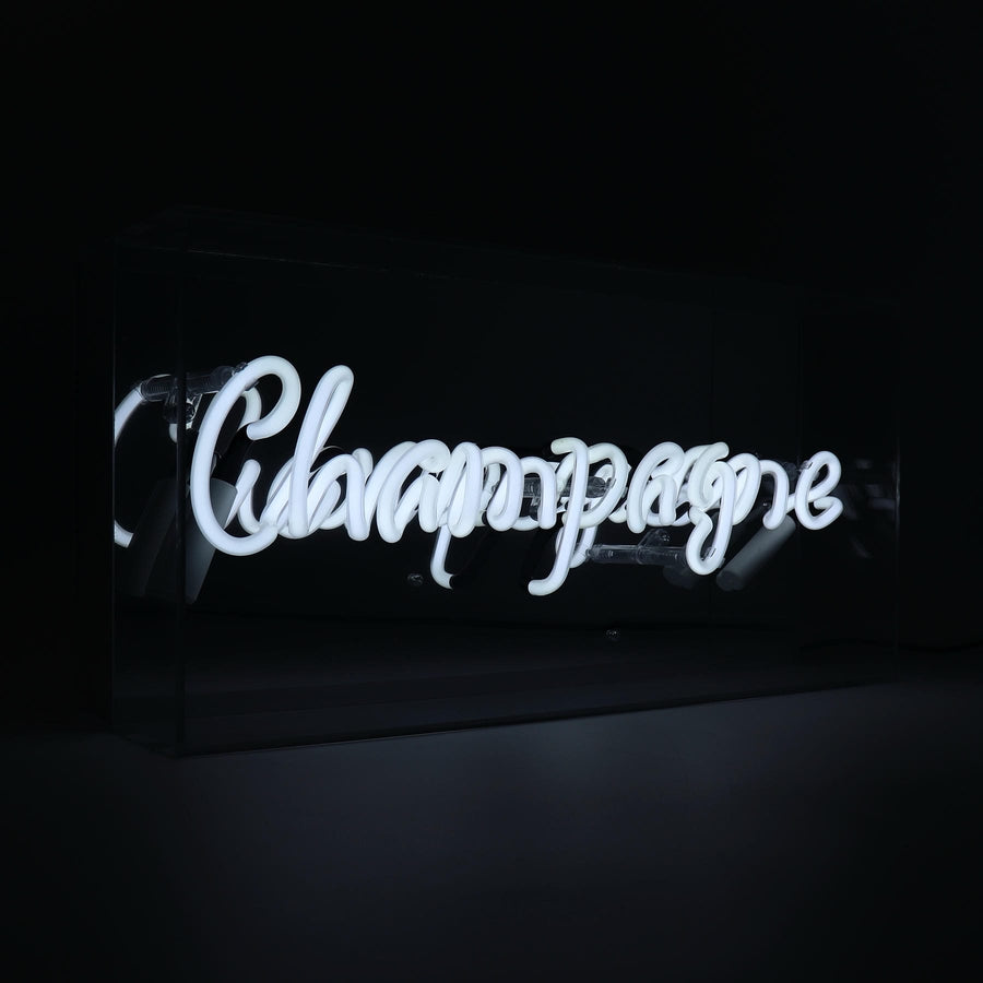 Locomocean 'Champagne' Glass Neon Sign - White