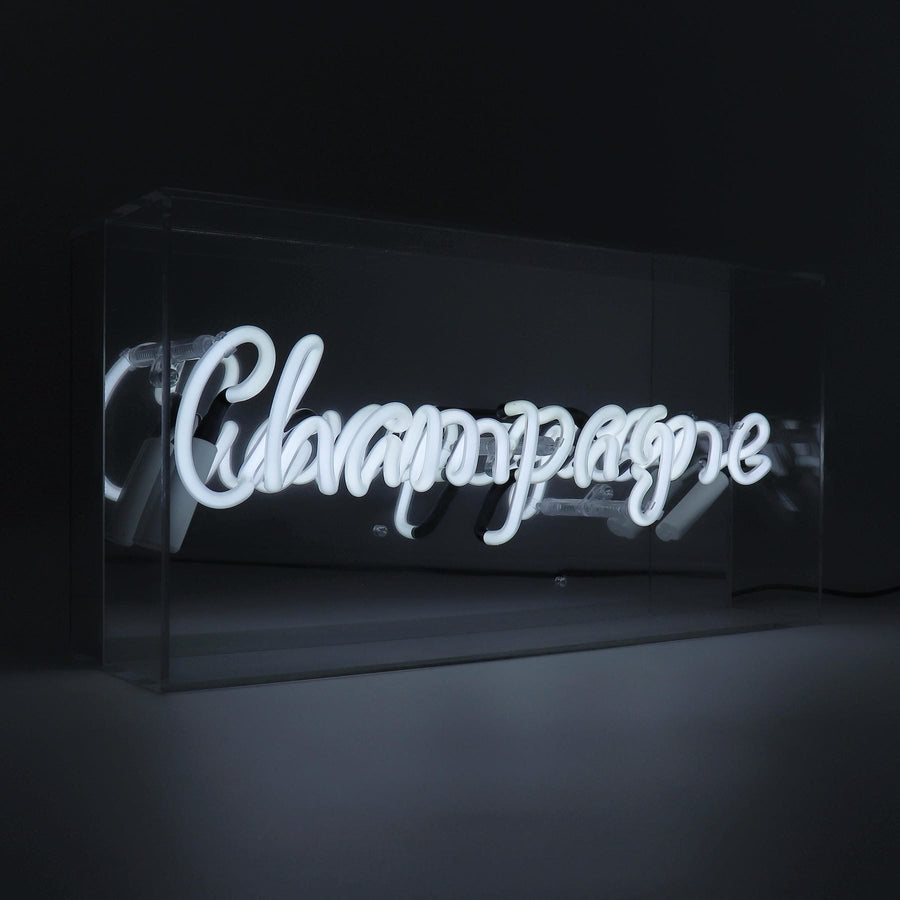 locomocean 'Champagne' Glass Neon Sign - White