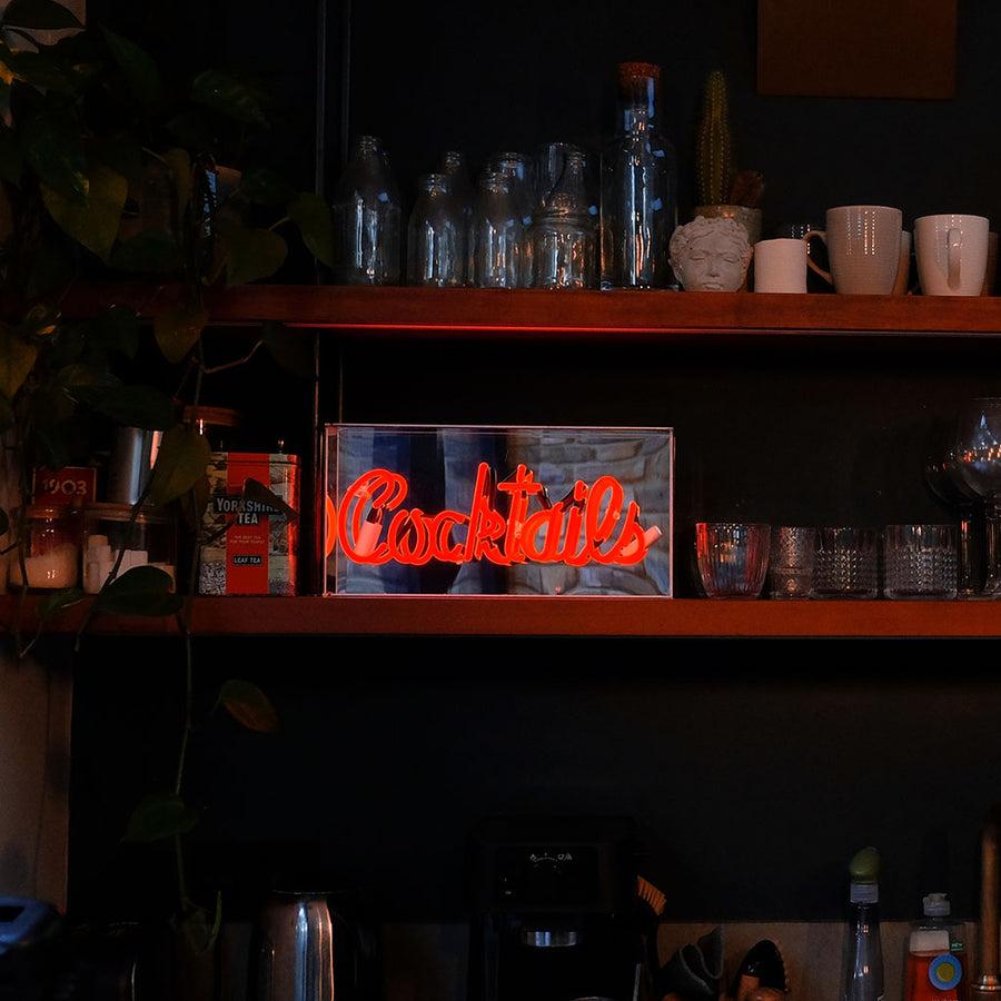Locomocean 'Cocktails' Glass Neon Sign - Red