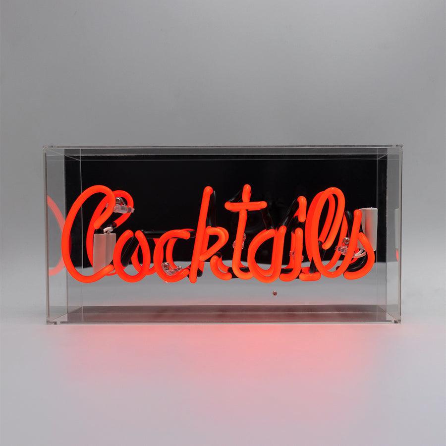 Locomocean 'Cocktails' Glass Neon Sign - Red