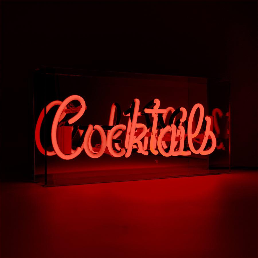 locomocean 'Cocktails' Glass Neon Sign - Red