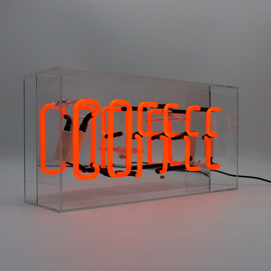 Locomocean 'Coffee' Glass Neon Sign - Orange