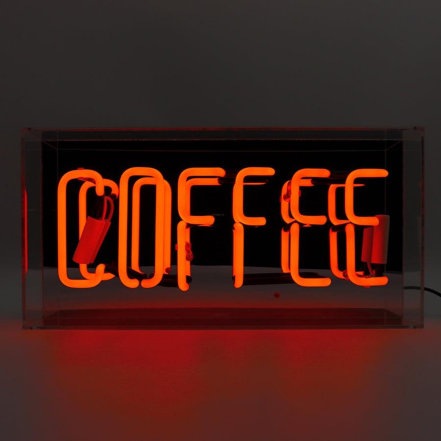 locomocean 'Coffee' Glass Neon Sign - Orange