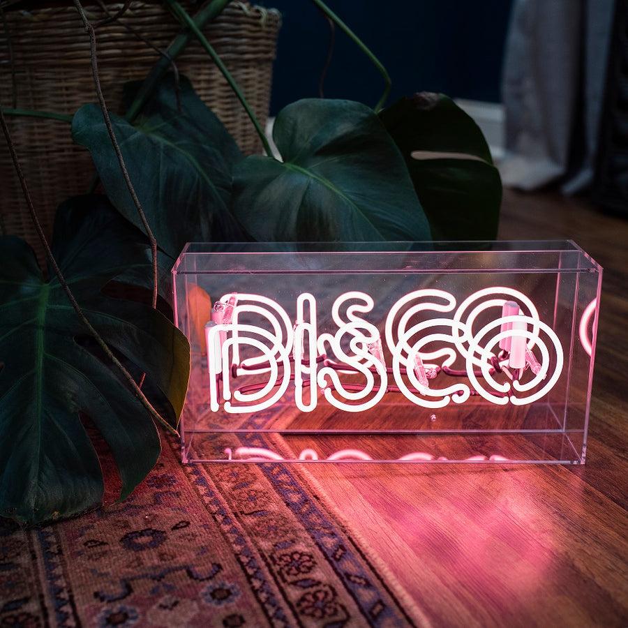 Locomocean 'Disco' Glass Neon Sign - Pink
