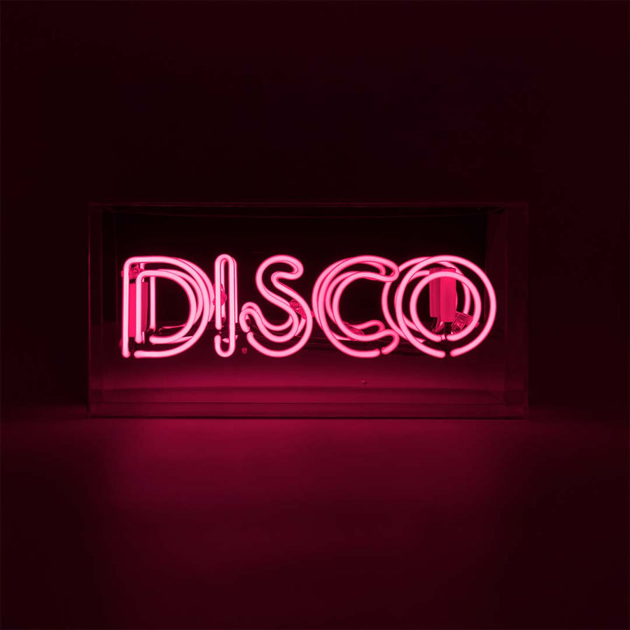 Locomocean 'Disco' Glass Neon Sign - Pink