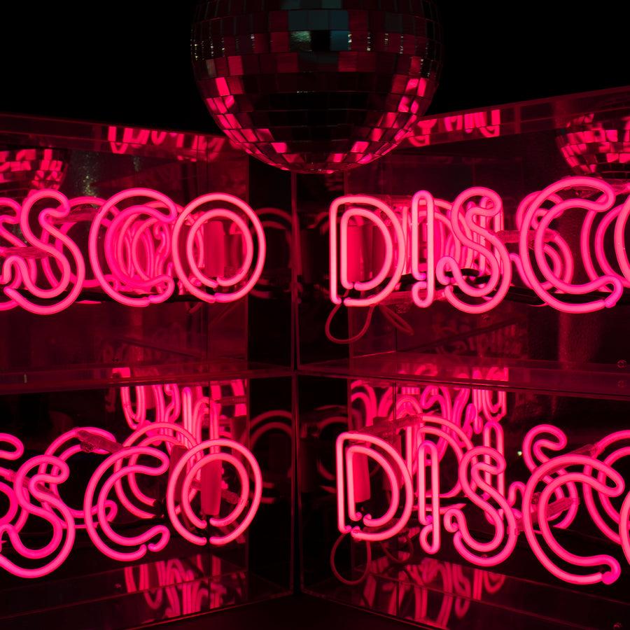 Locomocean 'Disco' Glass Neon Sign - Pink
