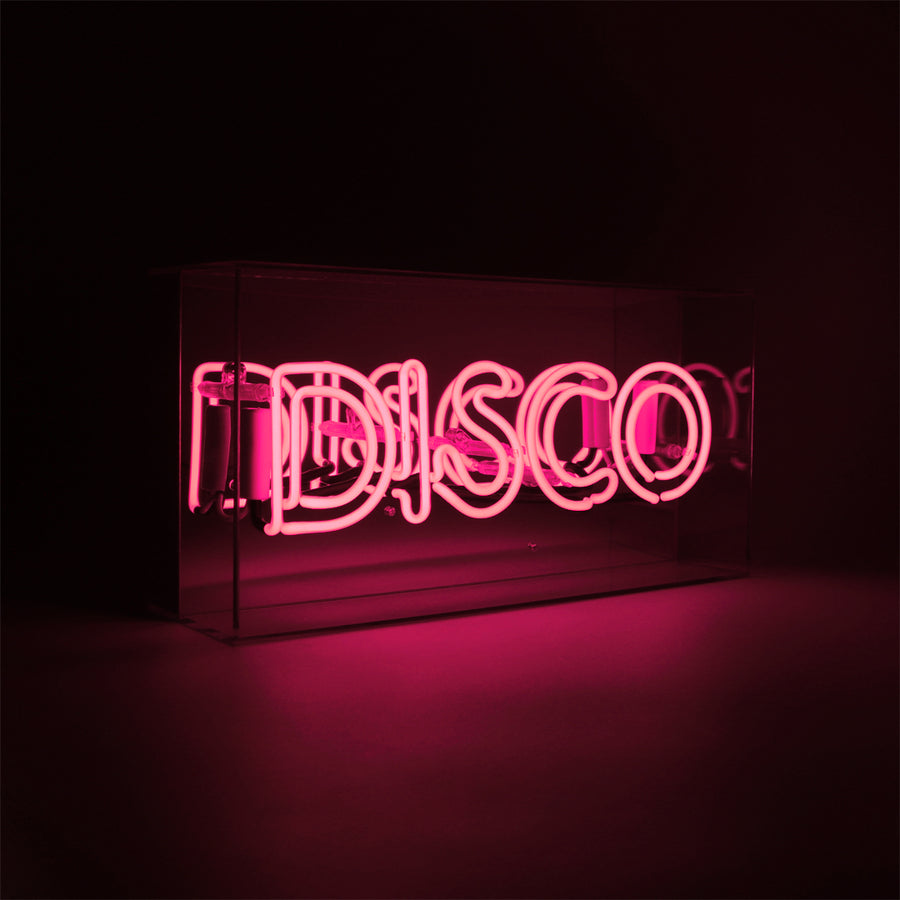 locomocean 'Disco' Glass Neon Sign - Pink