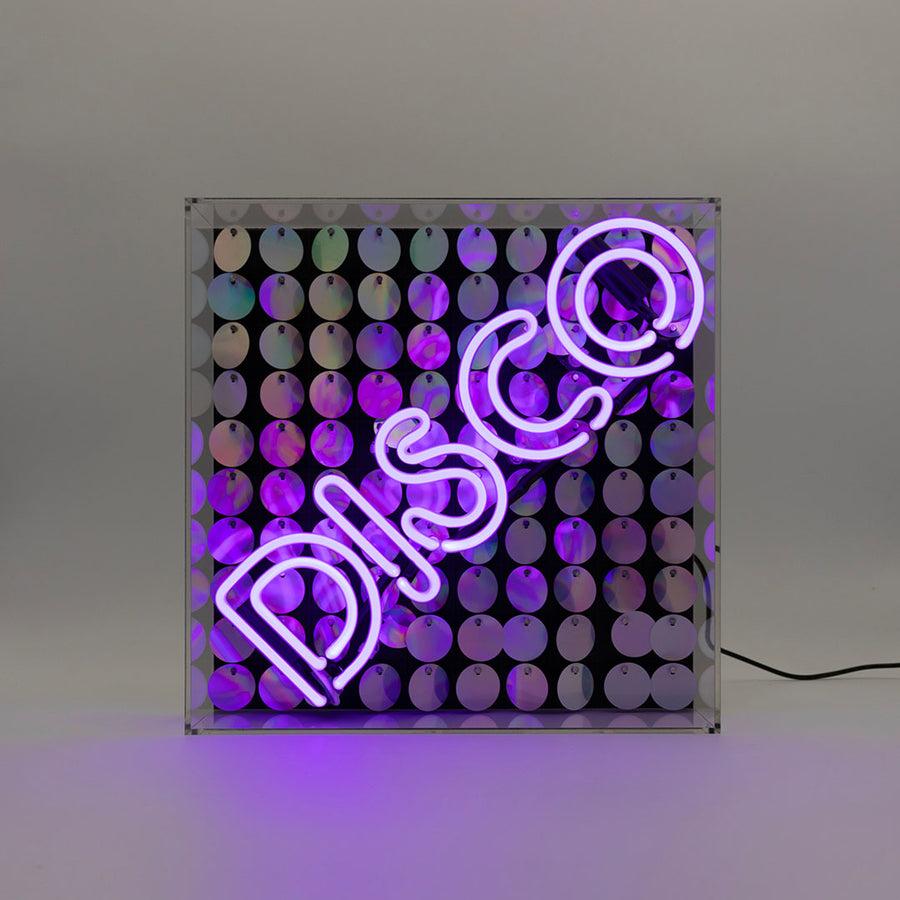 Locomocean 'Disco' Glass Neon Sign With Sequins