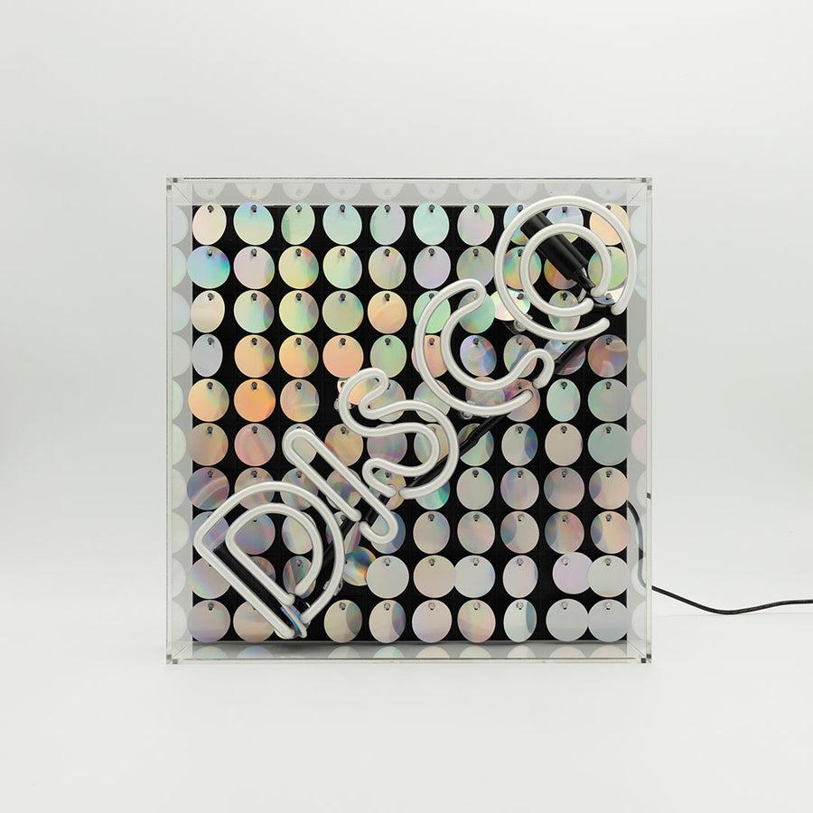 Locomocean 'Disco' Glass Neon Sign With Sequins