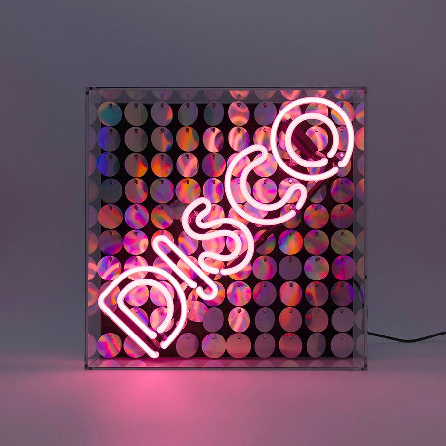 Locomocean 'Disco' Glass Neon Sign With Sequins