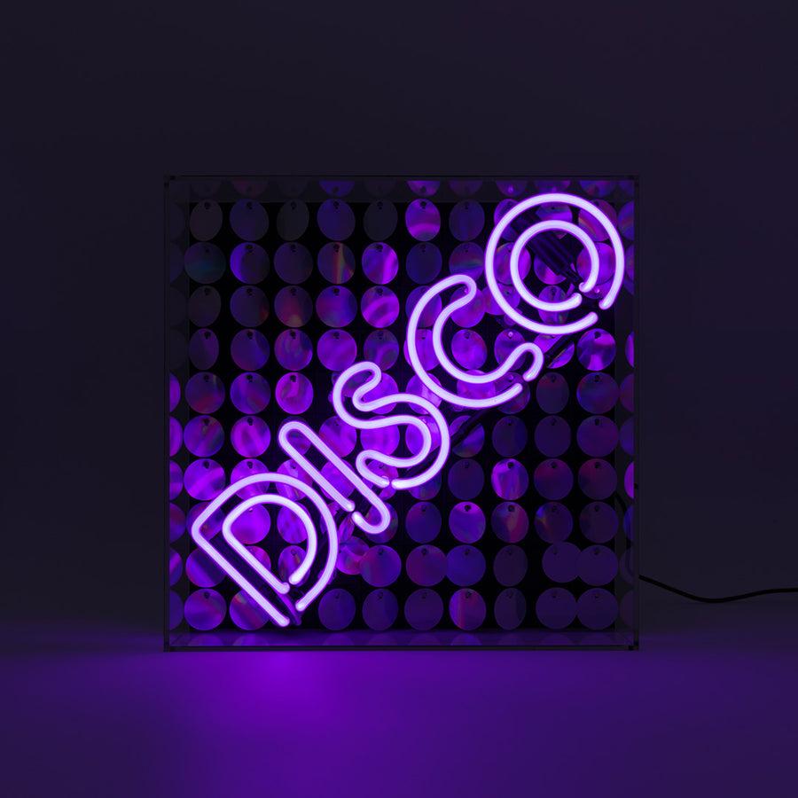 locomocean 'Disco' Glass Neon Sign with Sequins