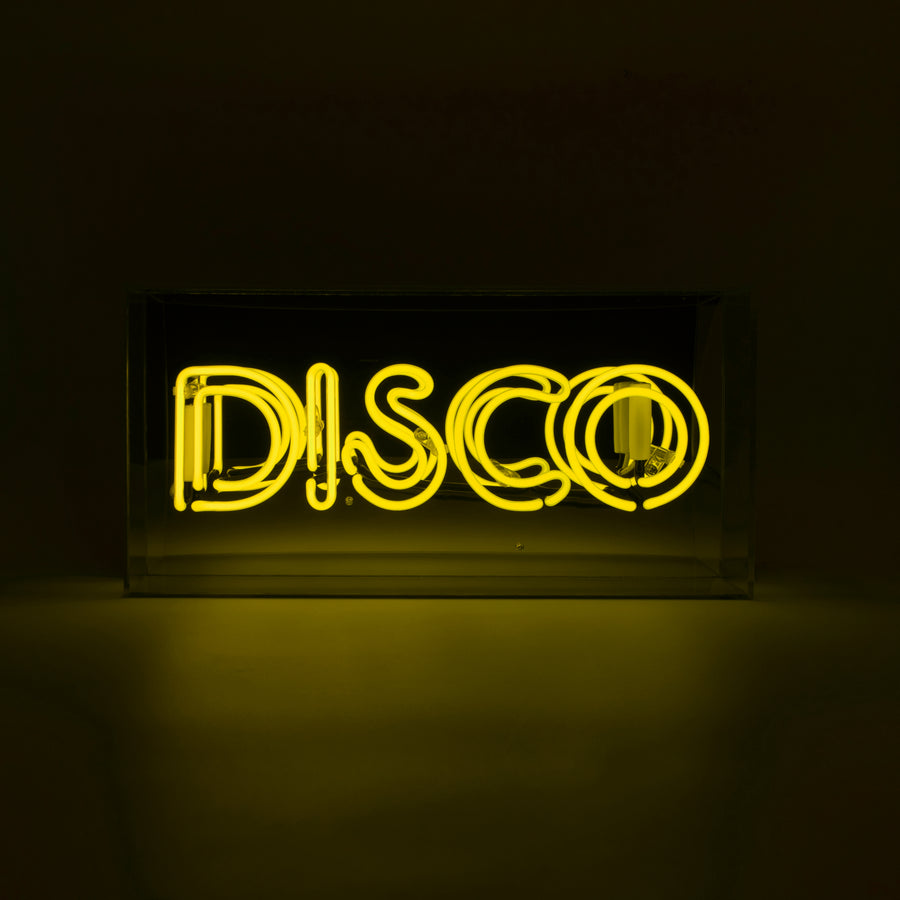 Locomocean 'Disco' Glass Neon Sign - Yellow