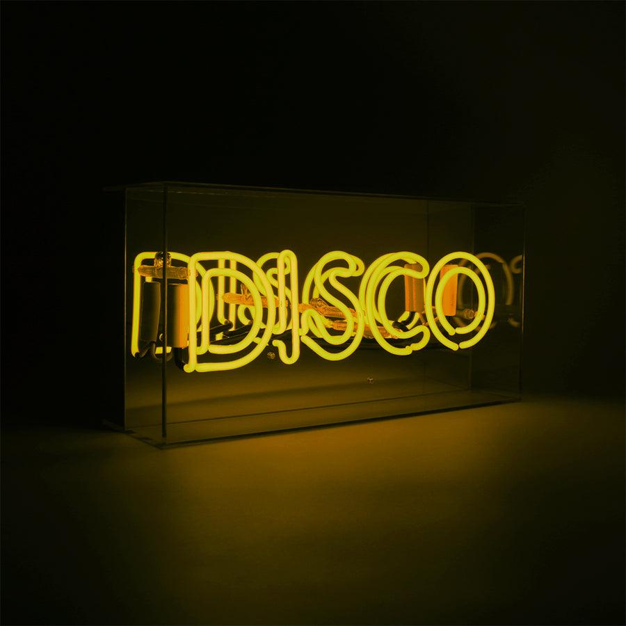 locomocean 'Disco' Glass Neon Sign - Yellow