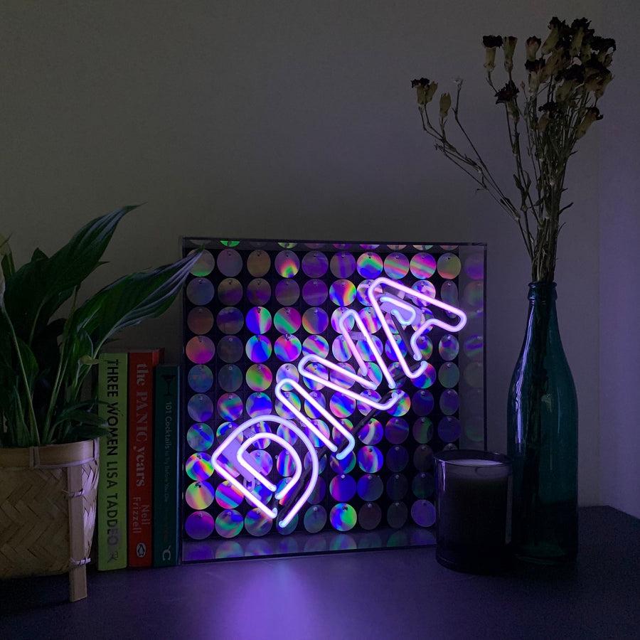 Locomocean 'Diva' Glass Neon Sign With Sequins