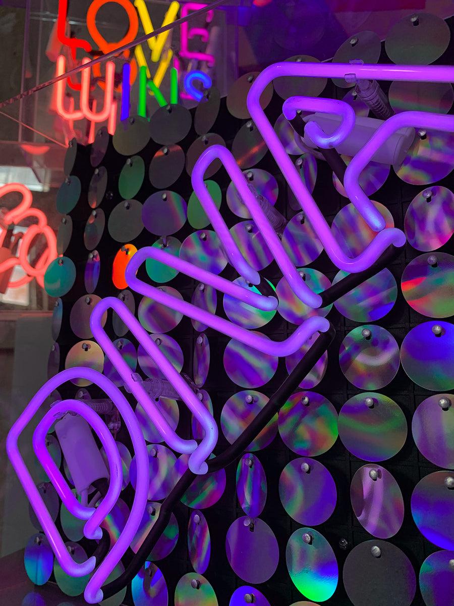 Locomocean 'Diva' Glass Neon Sign With Sequins