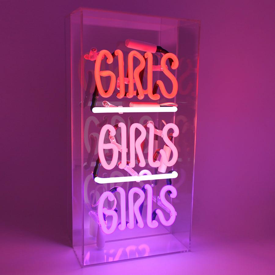 Locomocean 'Girls Girls Girls' Glass Neon Sign