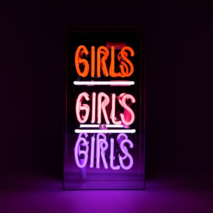 locomocean 'Girls Girls Girls' Glass Neon Sign