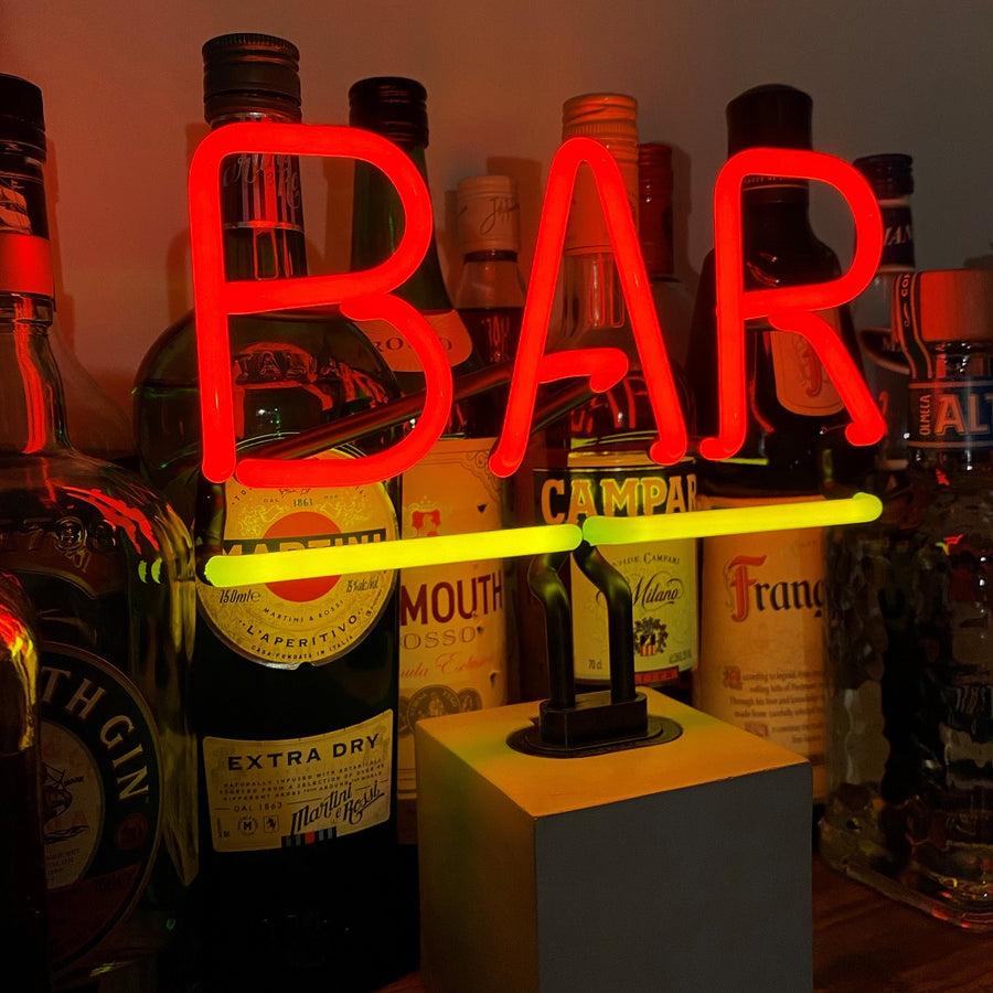 locomocean Glass Neon 'Bar' Sign