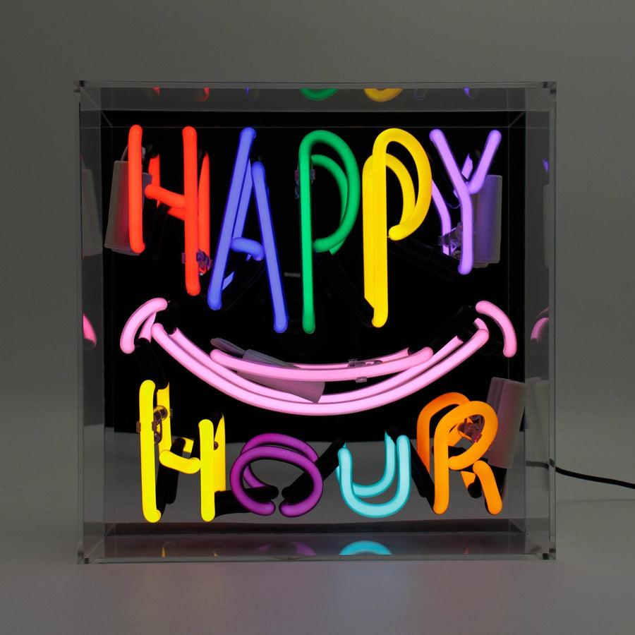 Locomocean 'Happy Hour' Glass Neon Sign