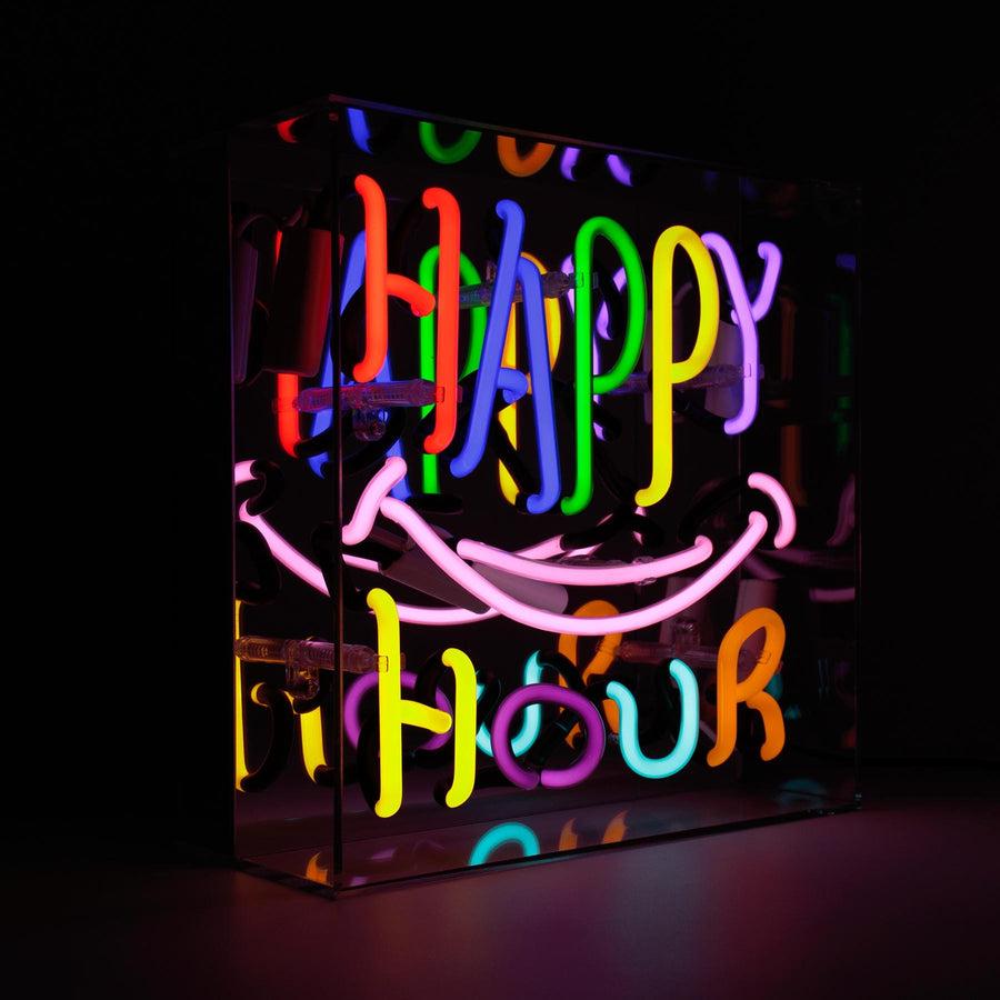 Locomocean 'Happy Hour' Glass Neon Sign
