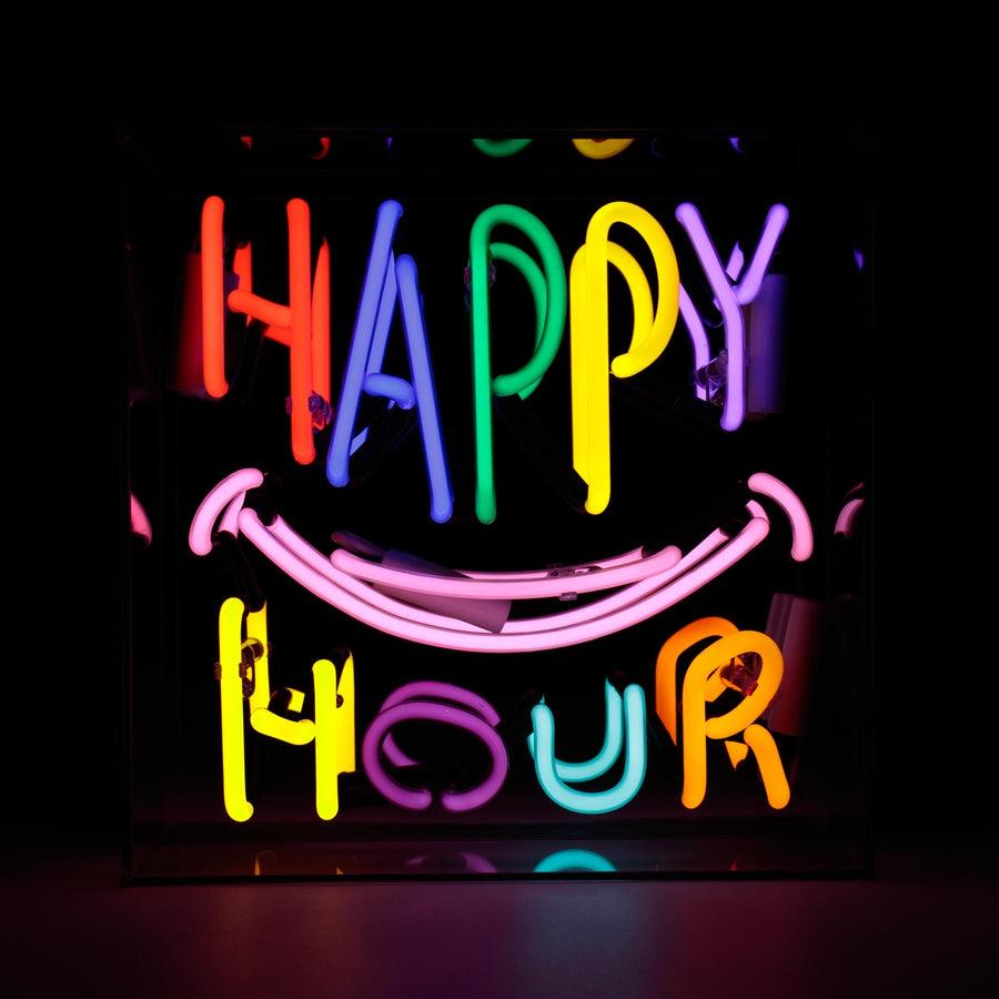 locomocean 'Happy Hour' Glass neon Sign