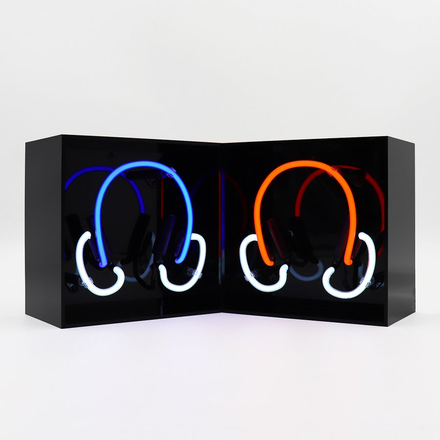 Locomocean 'Headphones' Mini Glass Neon Sign - Red